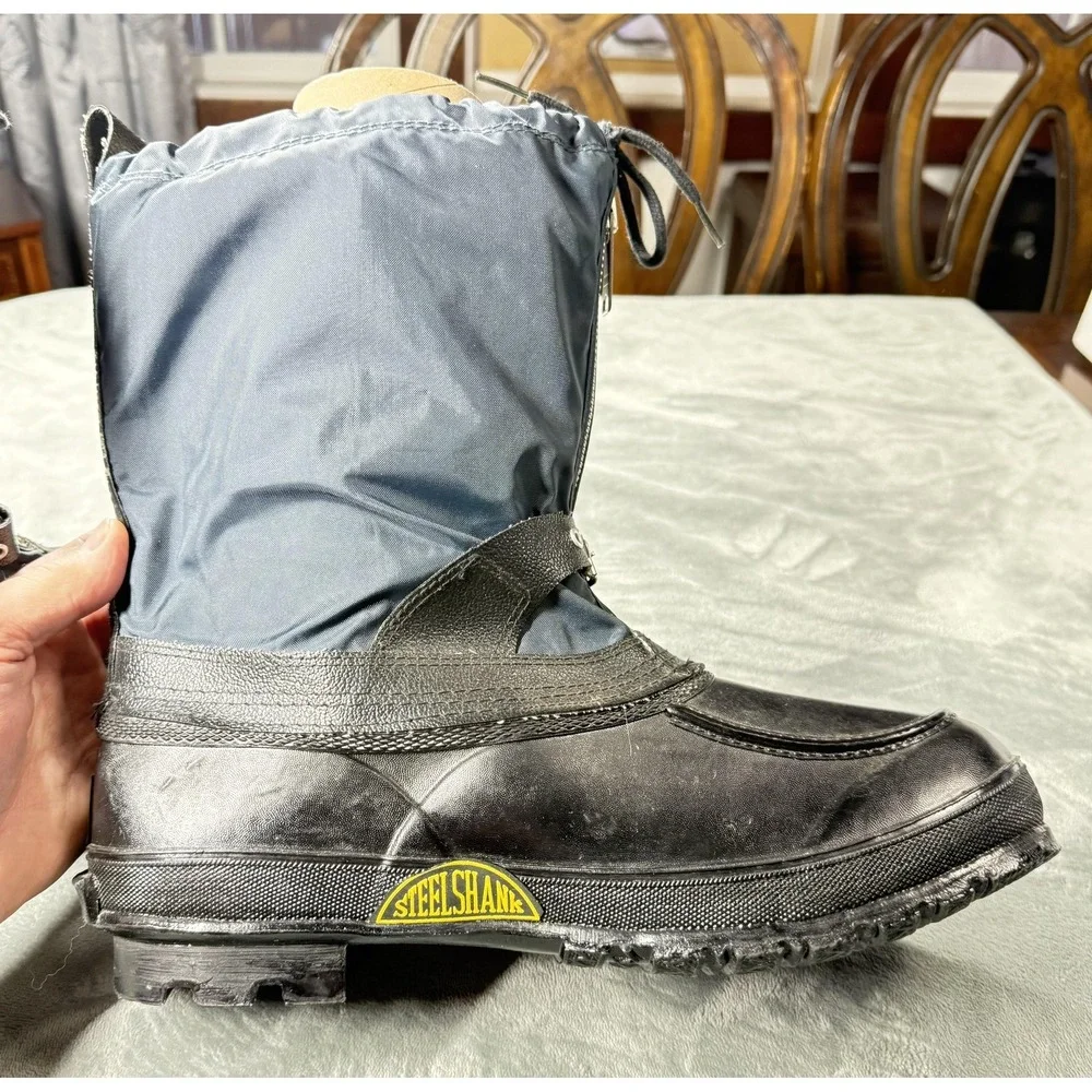 Explorers Boots Mens Size 13 Black Nylon Insulated Winter Snow Steel Shank